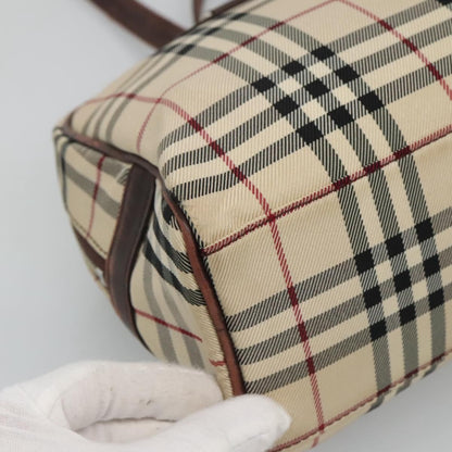Burberry BURBERRY Nova Check Boston Bag Canvas Beige Authentic BD1812