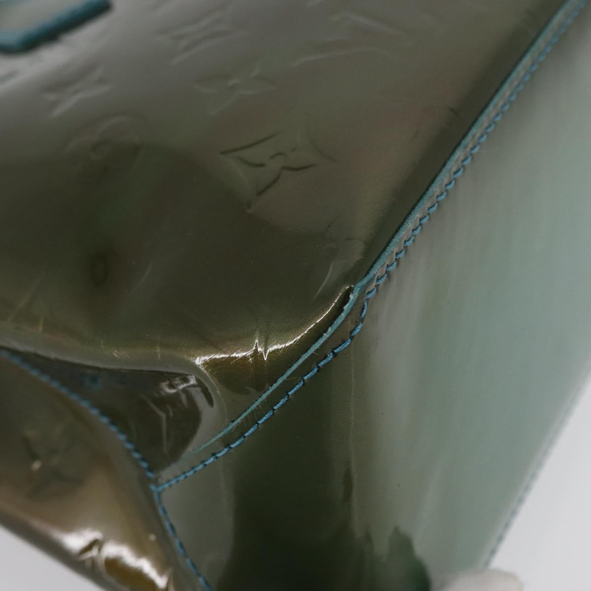 Louis Vuitton LOUIS VUITTON Monogram Vernis Wilshire PM Bag Blue Lagon M91724 LV Authentic bs33564