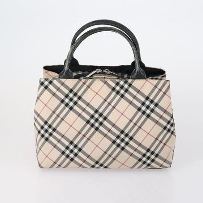Burberry BURBERRY Nova Check Hand Bag Nylon Leather 2 Set Beige Brown Authentic 150325