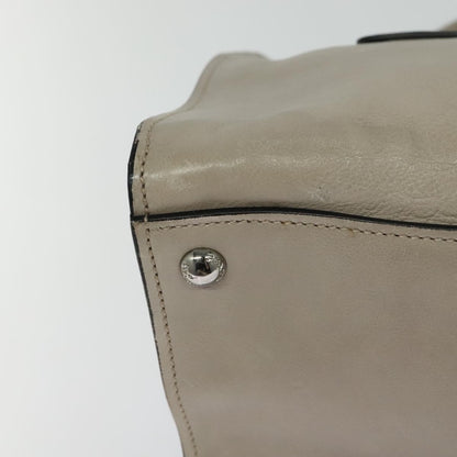 Prada PRADA Hand Bag Leather 2way Beige Silver Authentic am7940