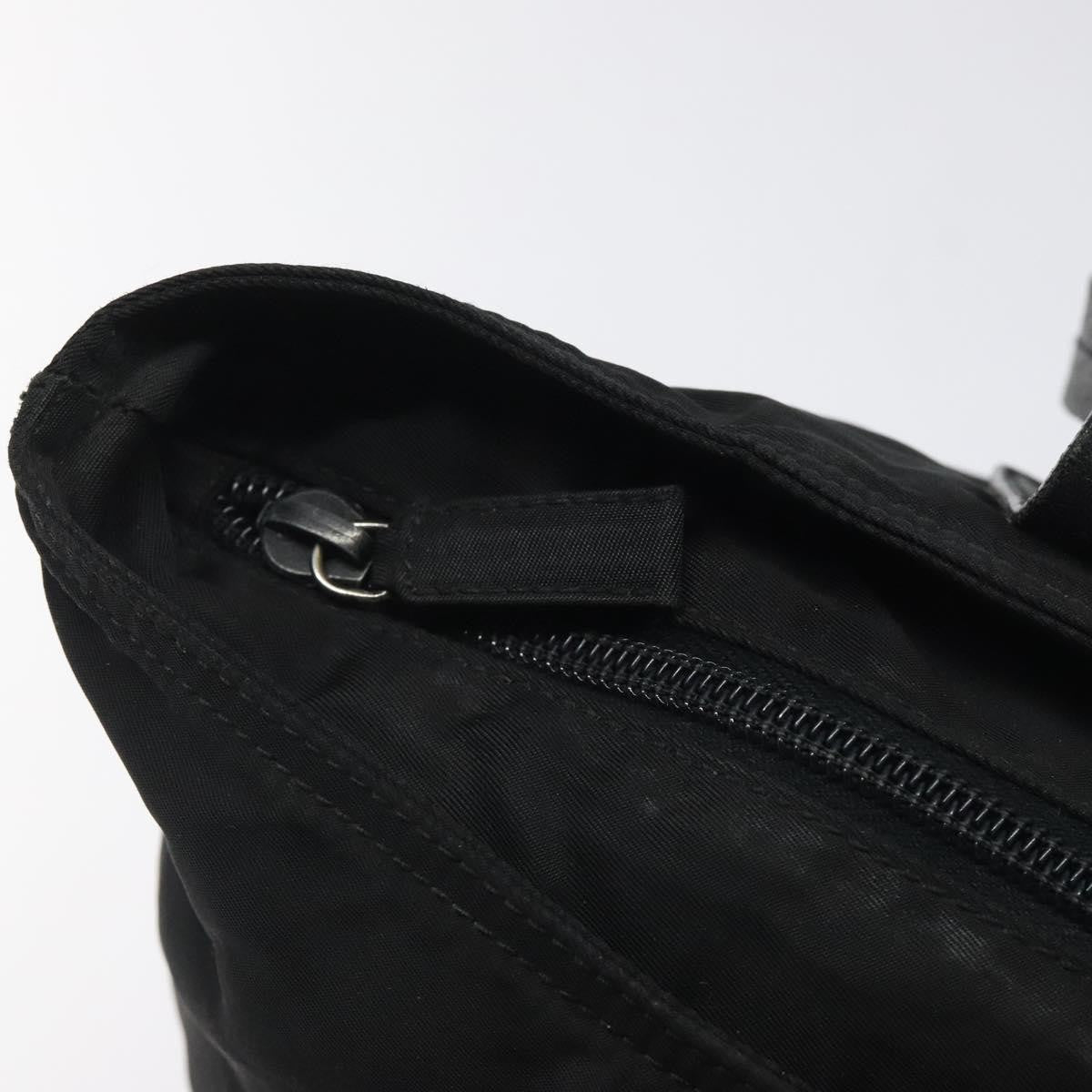 Prada PRADA Hand Bag Nylon Black Silver Authentic 118193