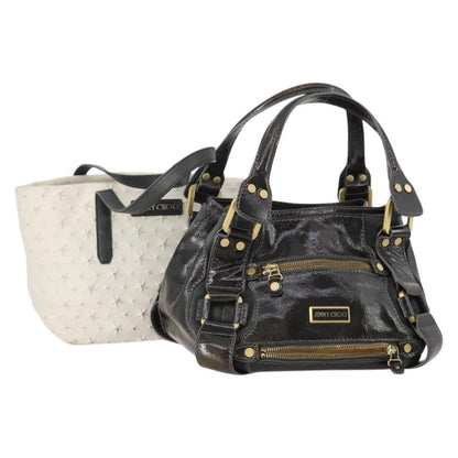Jimmy Choo Jimmy Choo Hand Bag Leather 2 Set Black White Authentic BA12856