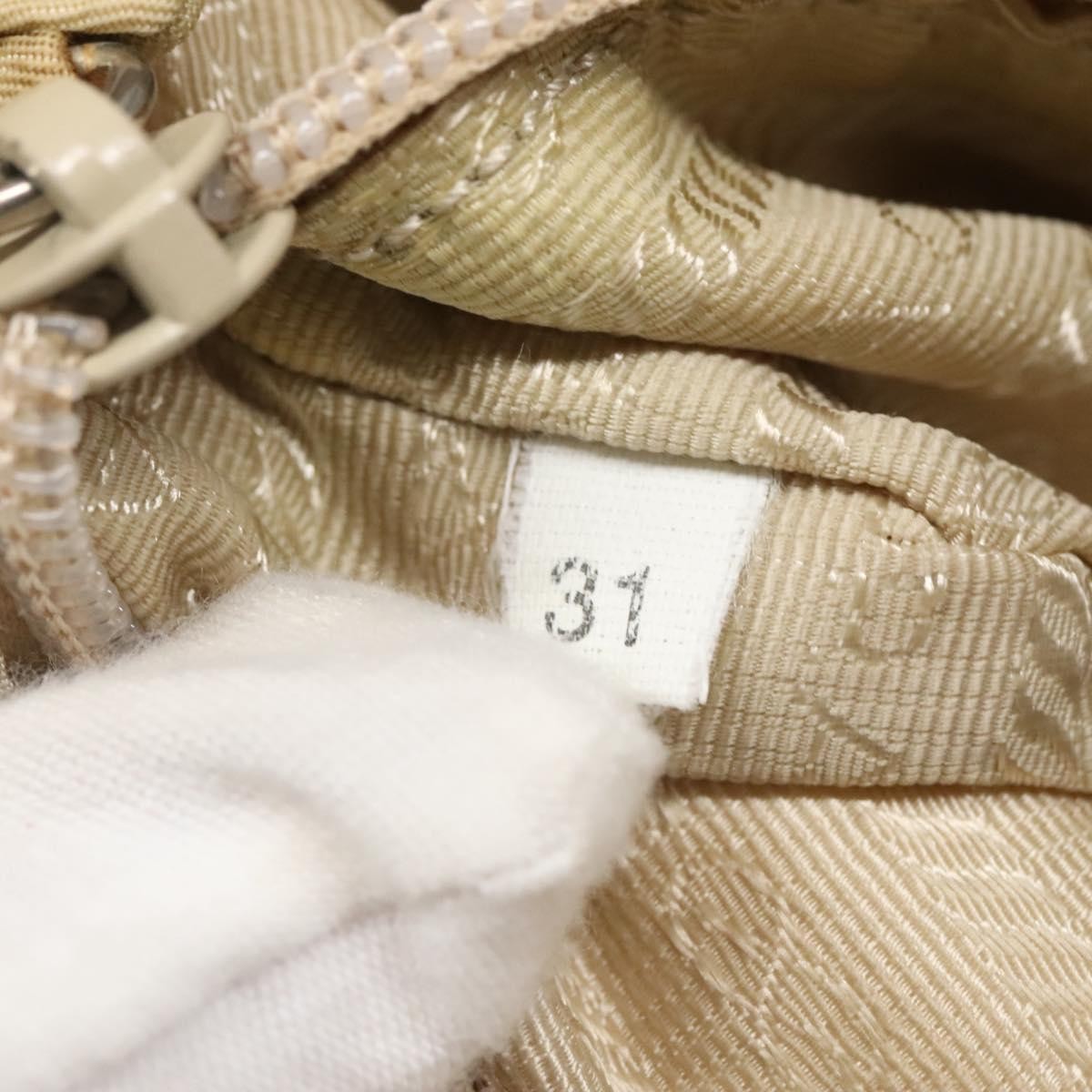 Prada PRADA Tote Bag Nylon Beige Silver Authentic 139071