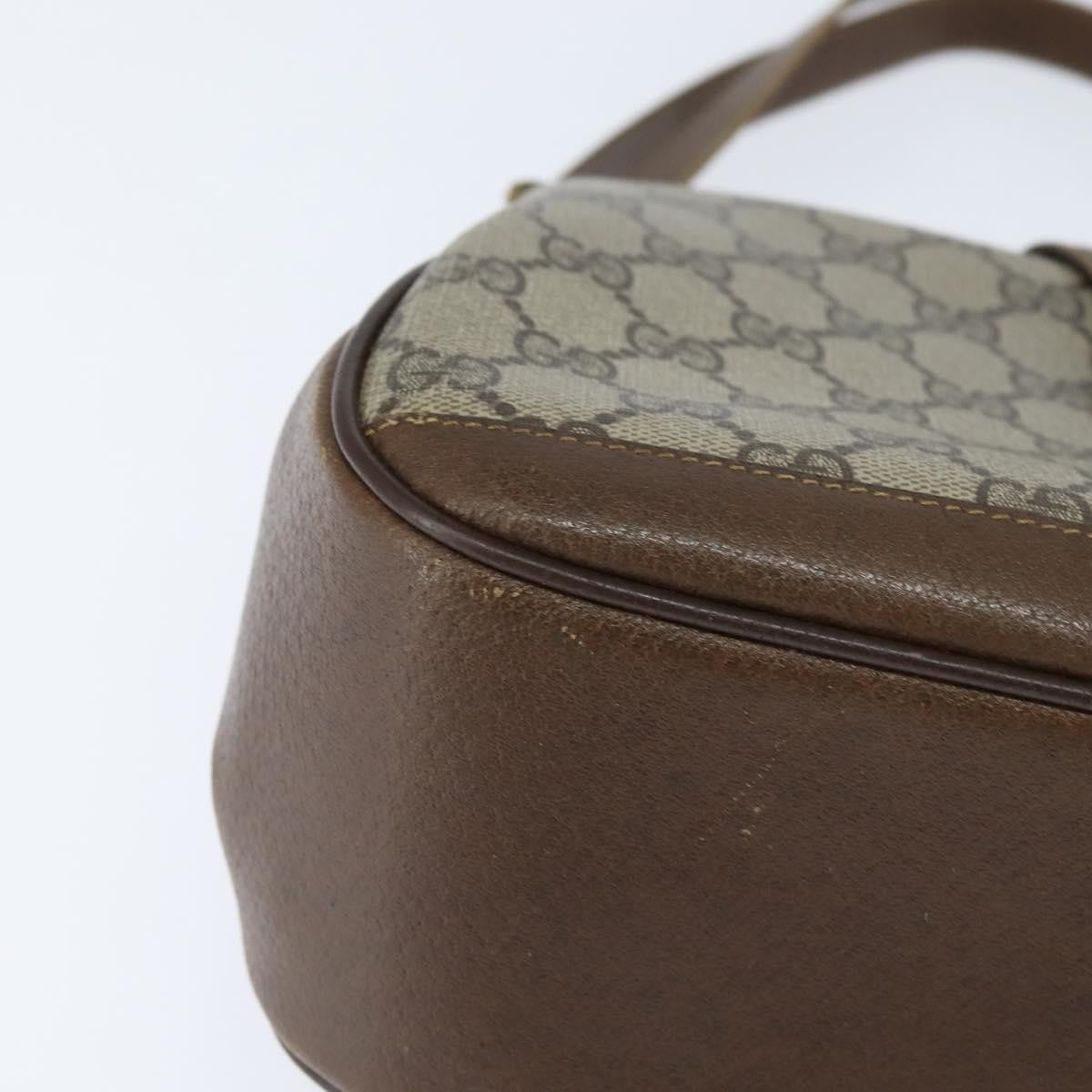 Gucci GUCCI GG Supreme Web Sherry Line Bag PVC Beige Gold 116 02 076 Authentic 148812