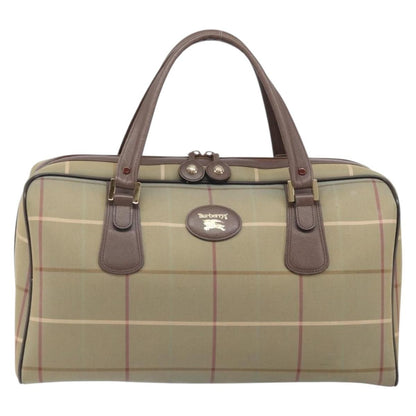 Burberrys Burberrys Nova Check Boston Bag Canvas Beige Gold Authentic ep13303