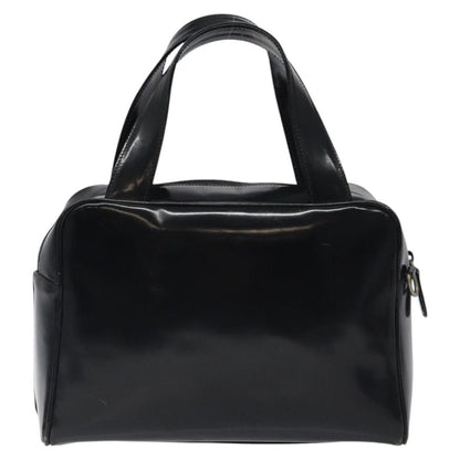 Gucci GUCCI Hand Bag Patent Leather Black Silver 000 1274 0505 Authentic ep8594