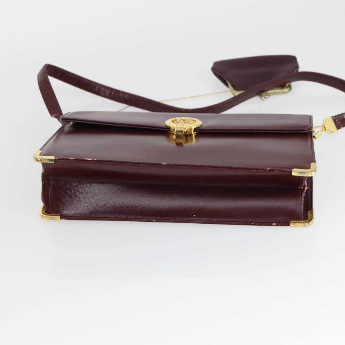 Cartier CARTIER Dior Shoulder Bag Leather 3 Set Bordeaux Authentic 165146