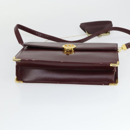Cartier CARTIER Dior Shoulder Bag Leather 3 Set Bordeaux Authentic 165146