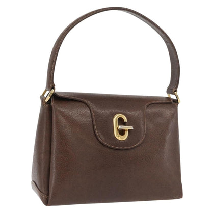 Gucci GUCCI Shoulder Bag Leather Brown Gold Authentic BAZ570