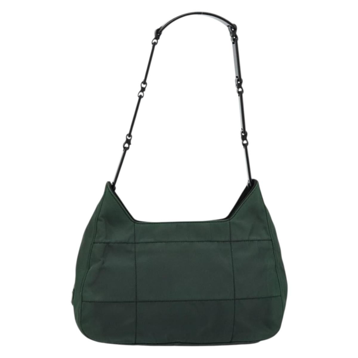 Prada PRADA Shoulder Bag Nylon Green Silver Authentic bs34473