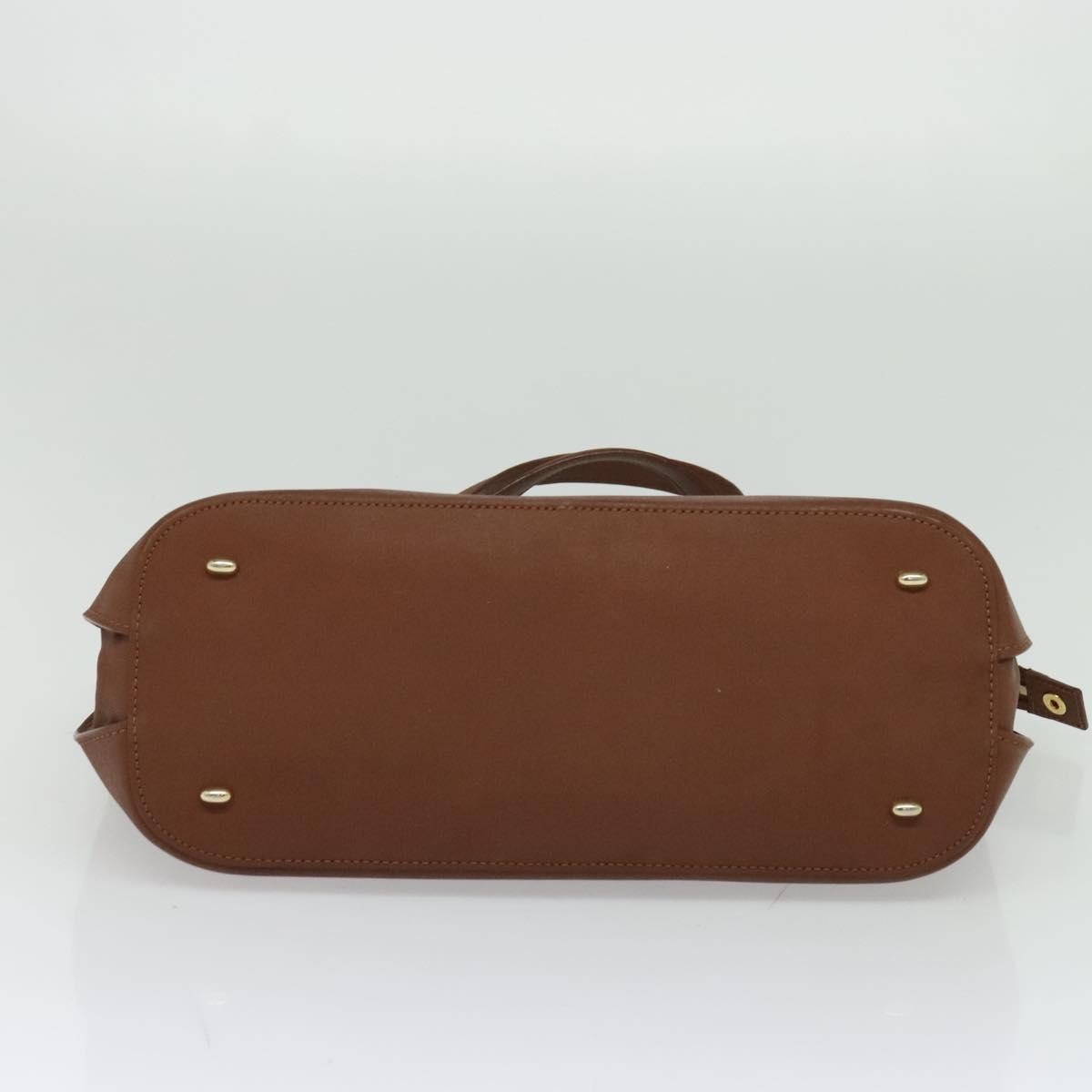 Celine CELINE Hand Bag Leather Brown Gold Authentic bs25822