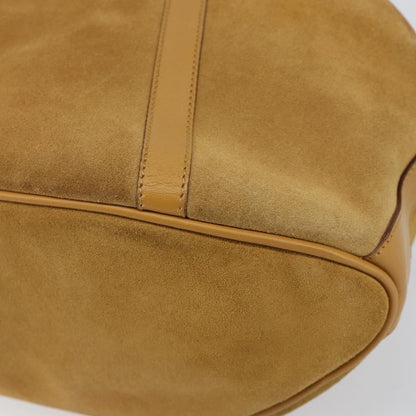 Gucci GUCCI Bamboo Hand Bag Suede Brown Silver Authentic ep11709