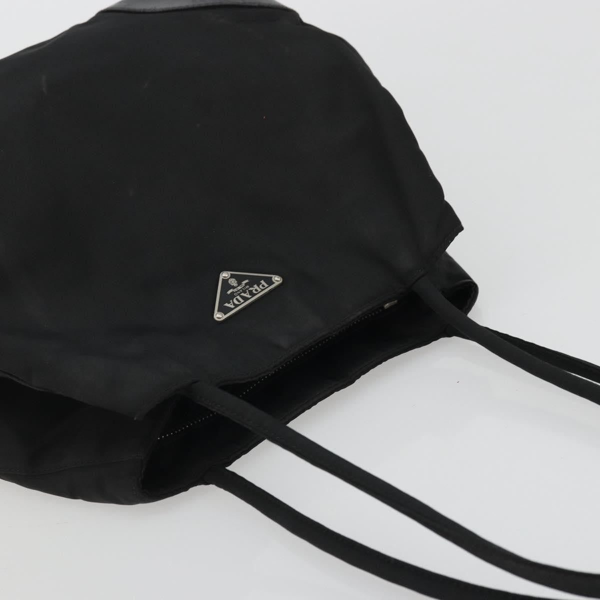 Prada PRADA Tote Bag Nylon Black Silver Authentic 175396