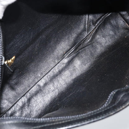 Gucci GUCCI Hand Bag Leather Black Gold Authentic BSZ350