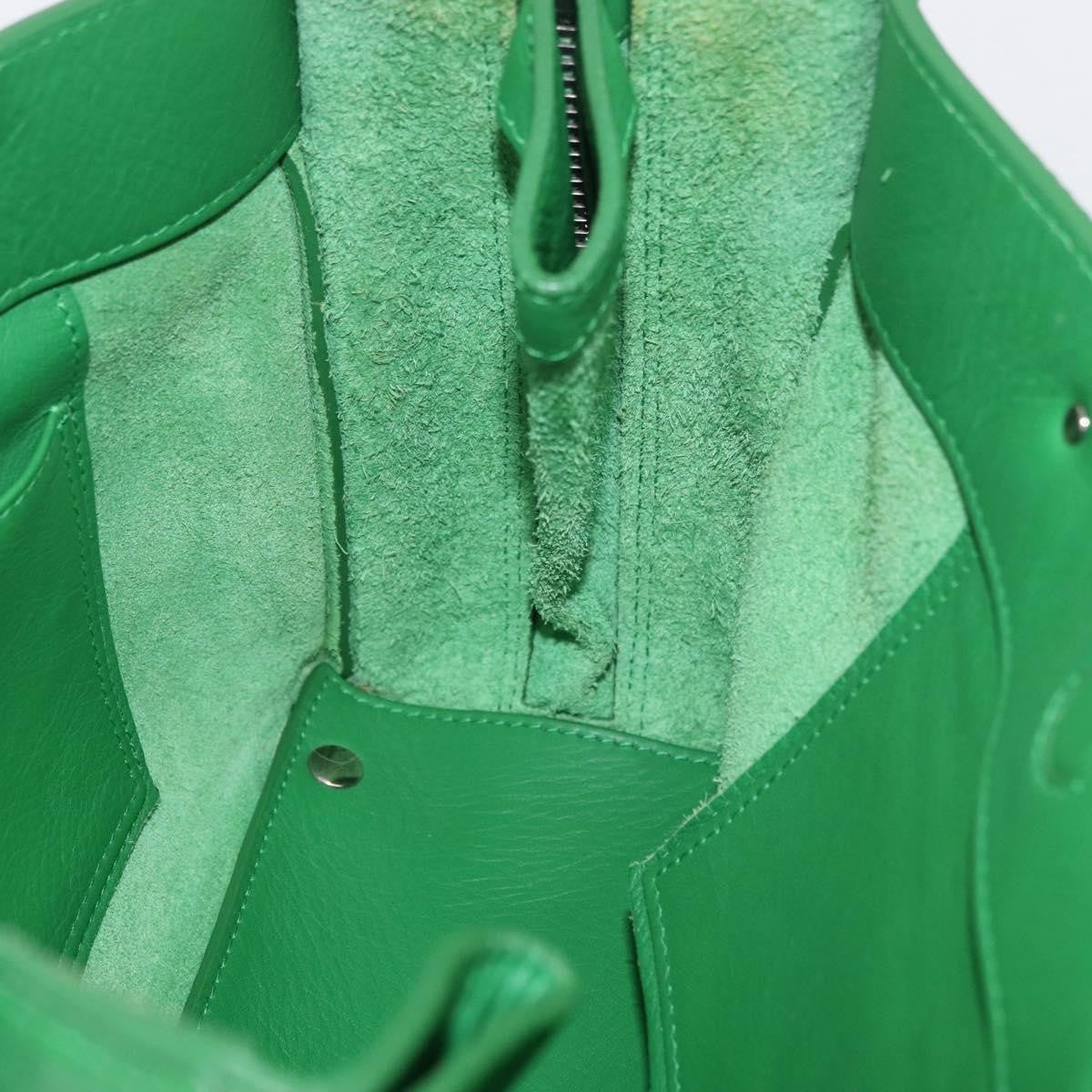 Balenciaga BALENCIAGA The Paper Tote Bag Leather 2way Green Silver 370926 Authentic 179403A