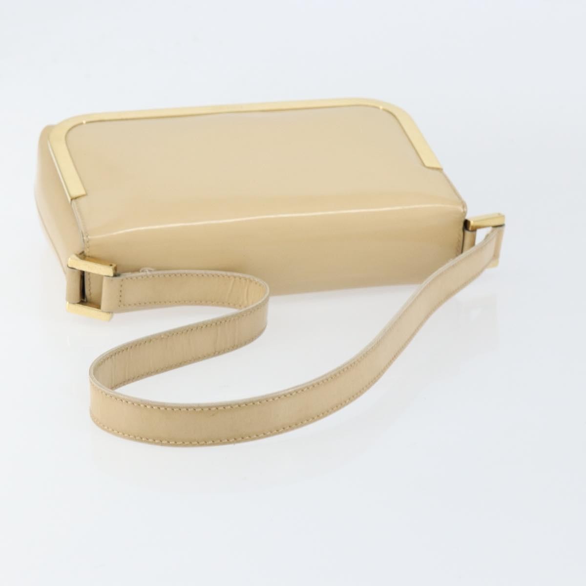 Gucci GUCCI Shoulder Bag Patent leather Beige Gold 007 2113 0278 Authentic bs30927