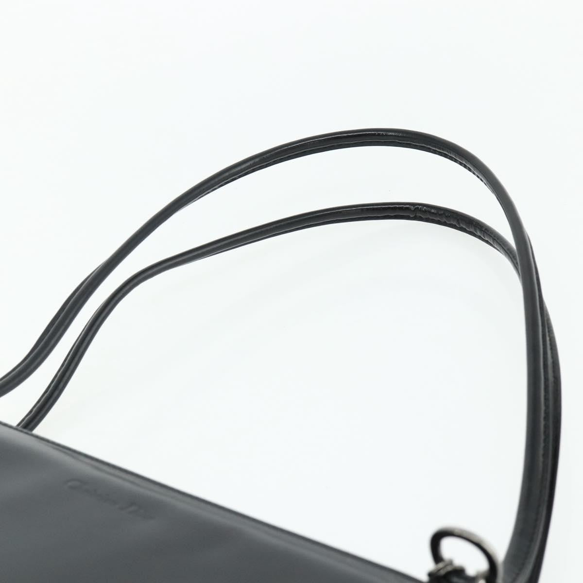 Dior Christian Dior Tote Bag Patent leather Black Silver Authentic 176564A