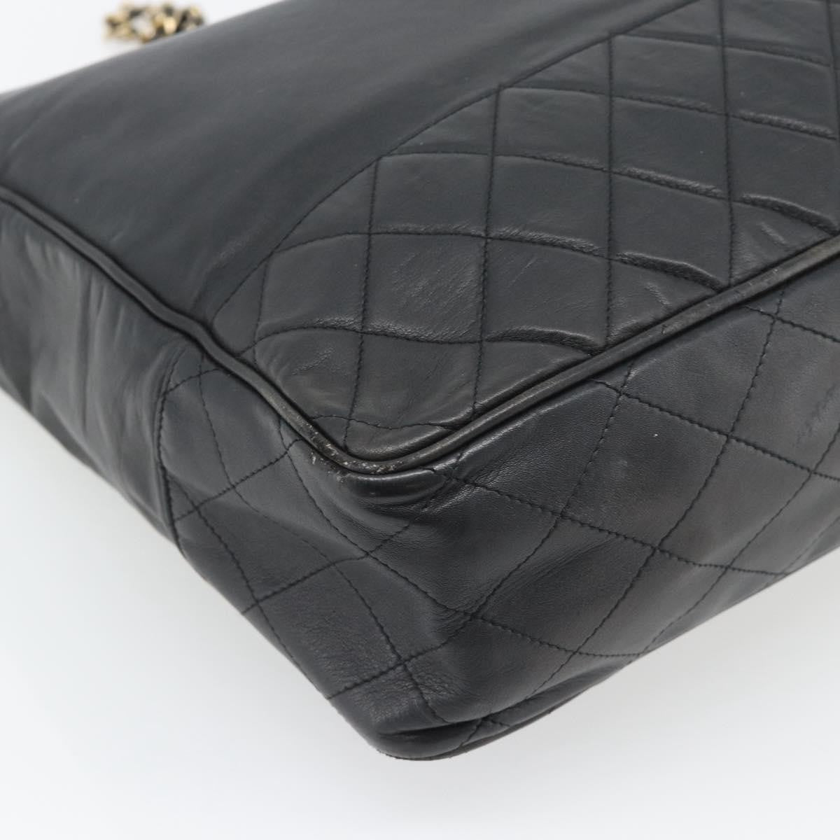 Chanel CHANEL Matelasse Chain Tote Bag Leather Black Gold CC Authentic BA13071