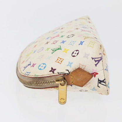 Louis Vuitton LOUIS VUITTON Multicolor Pochette Cosmetic PM Pouch White M47354 LV Authentic LNZ961 Bag