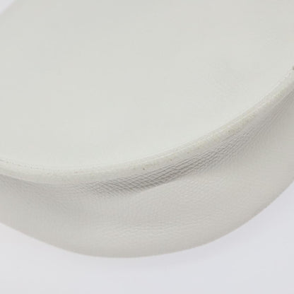 Dior Christian Dior Shoulder Bag Leather White Gold Authentic BA1797