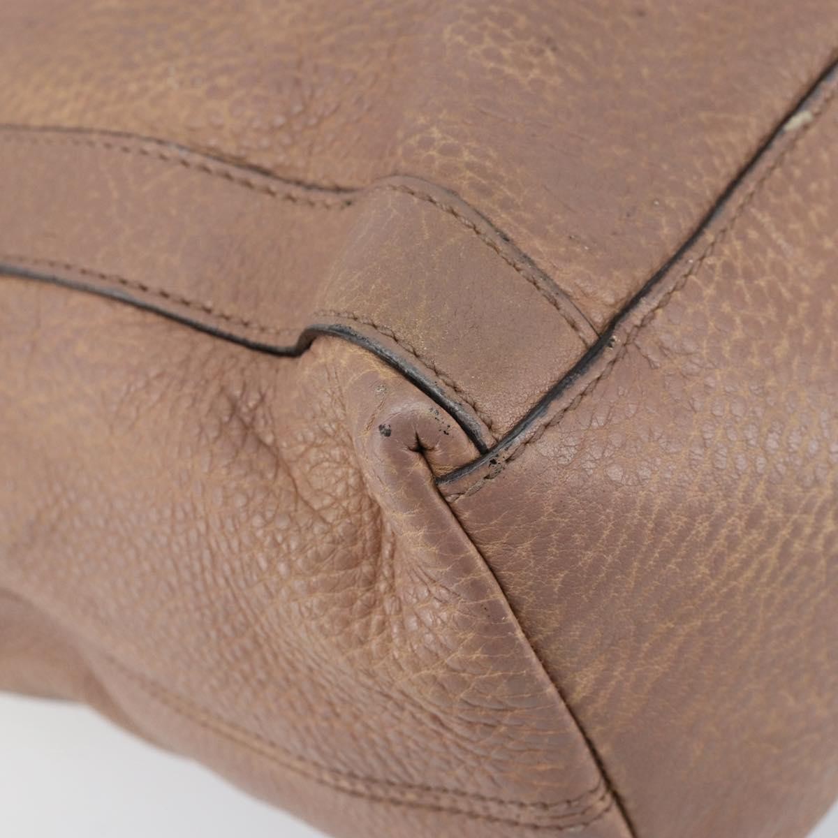 Gucci GUCCI Hand Bag Leather Pink Gold 323675 Authentic ka258