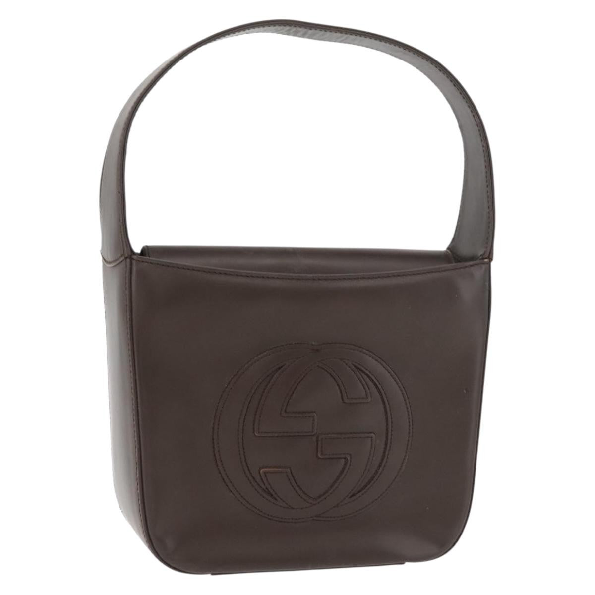 Gucci GUCCI Hand Bag Patent leather Brown Authentic ar13416
