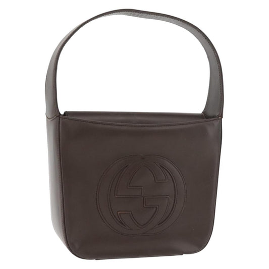 Gucci GUCCI Hand Bag Patent leather Brown Authentic ar13416