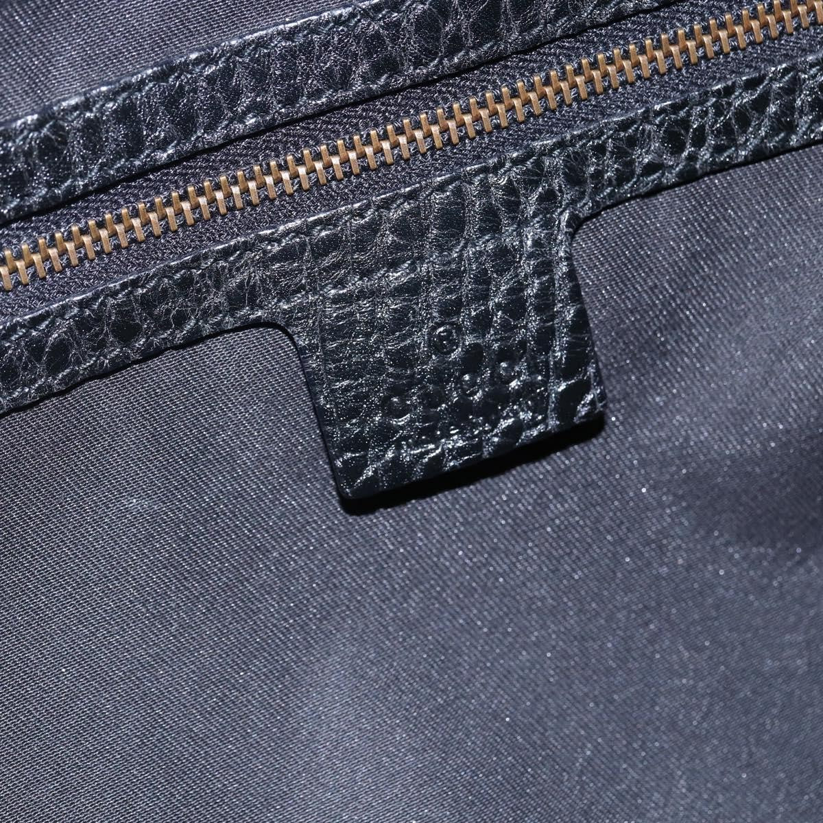 Gucci GUCCI Interlocking Shoulder Bag Leather Black Gold 223951 Authentic 152851