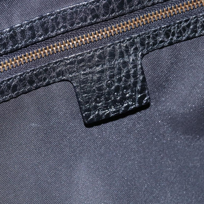 Gucci GUCCI Interlocking Shoulder Bag Leather Black Gold 223951 Authentic 152851