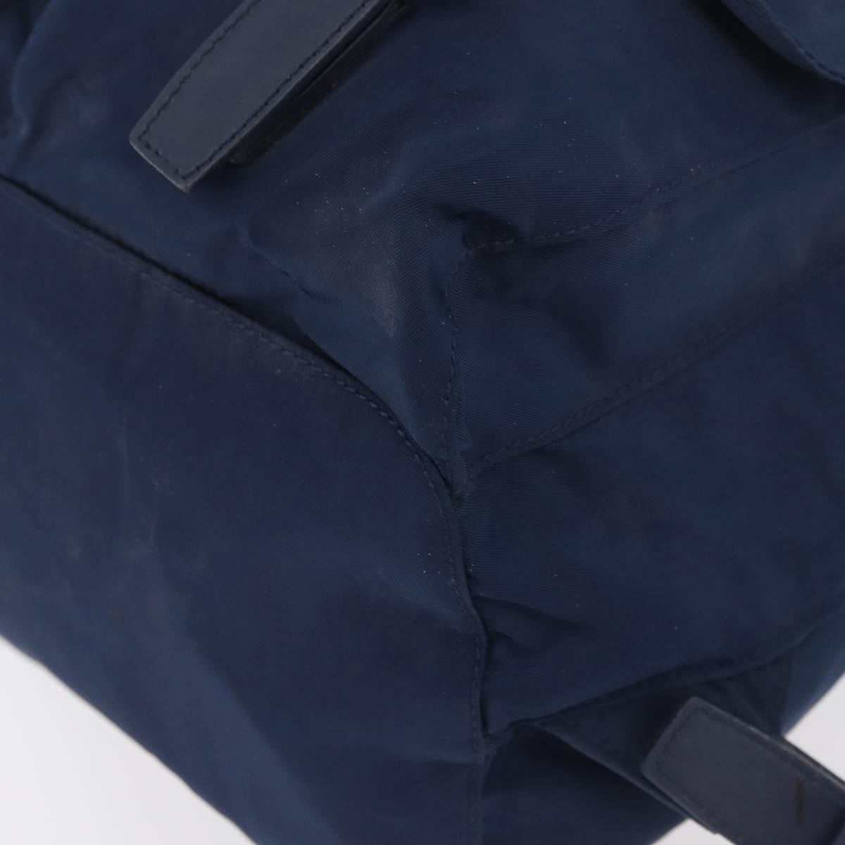 Prada PRADA Backpack Nylon Navy Silver Authentic 161363 Bag