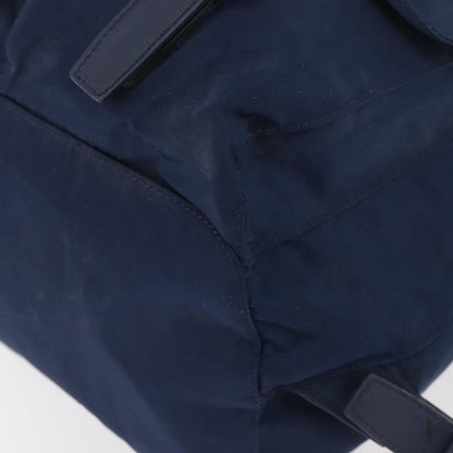 Prada PRADA Backpack Nylon Navy Silver Authentic 161363 Bag