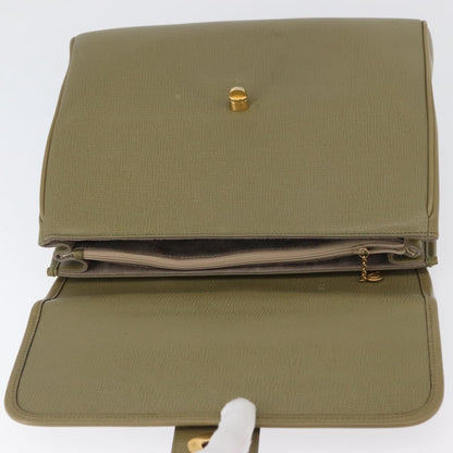 Gucci GUCCI Hand Bag Leather Green Gold Authentic YKZ715