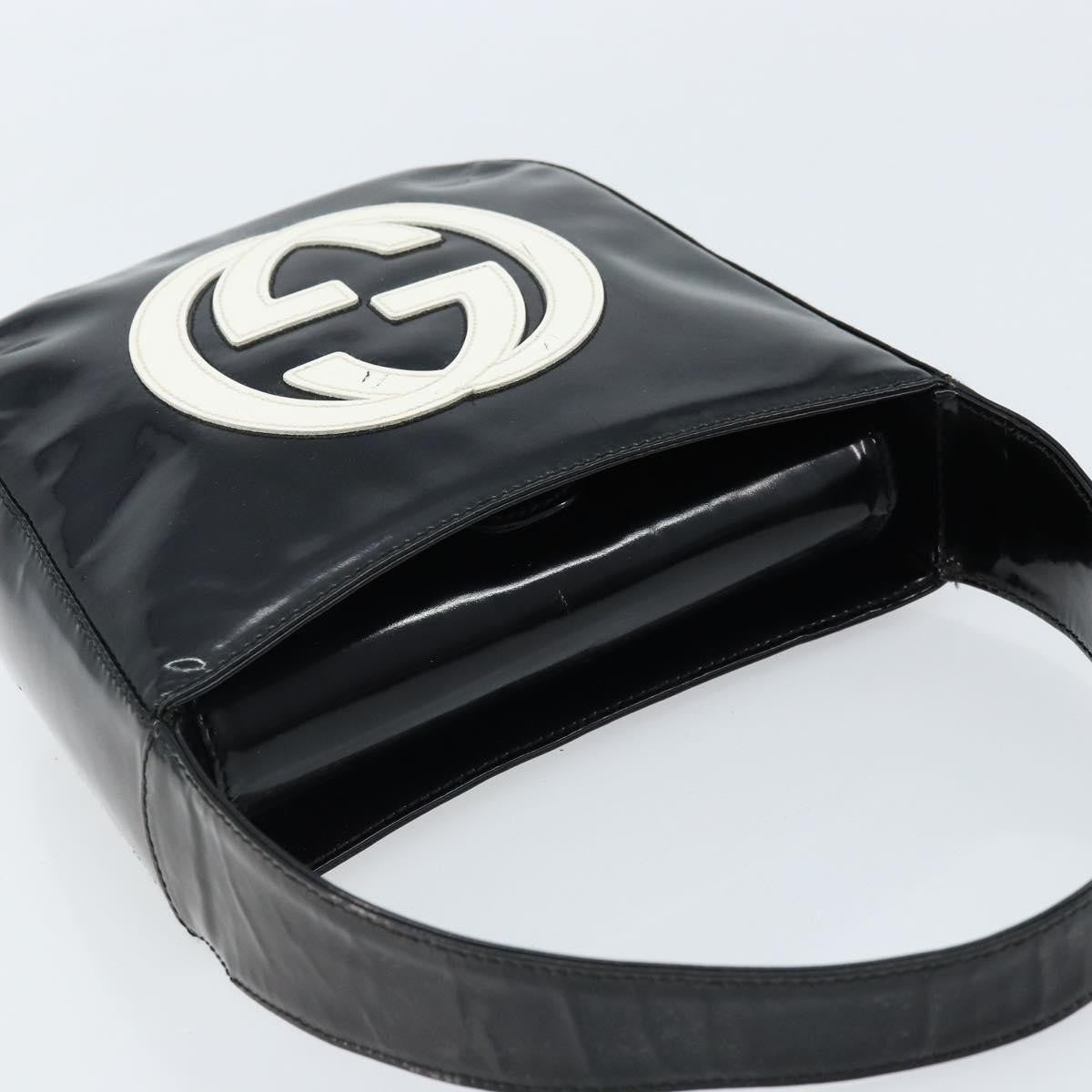 Gucci GUCCI Hand Bag Patent leather Black Silver 007 2046 0249 Authentic 172096