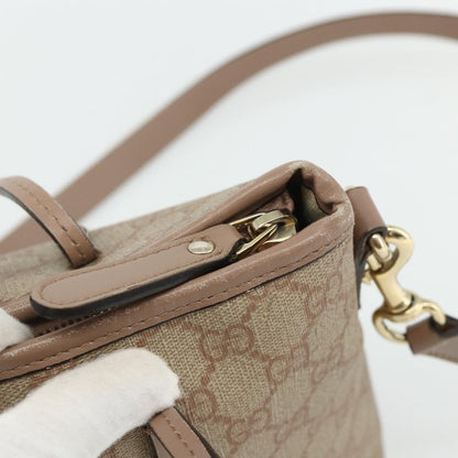 Gucci GUCCI GG Supreme Tote Bag PVC 2way Beige Gold 353440 Authentic 178185