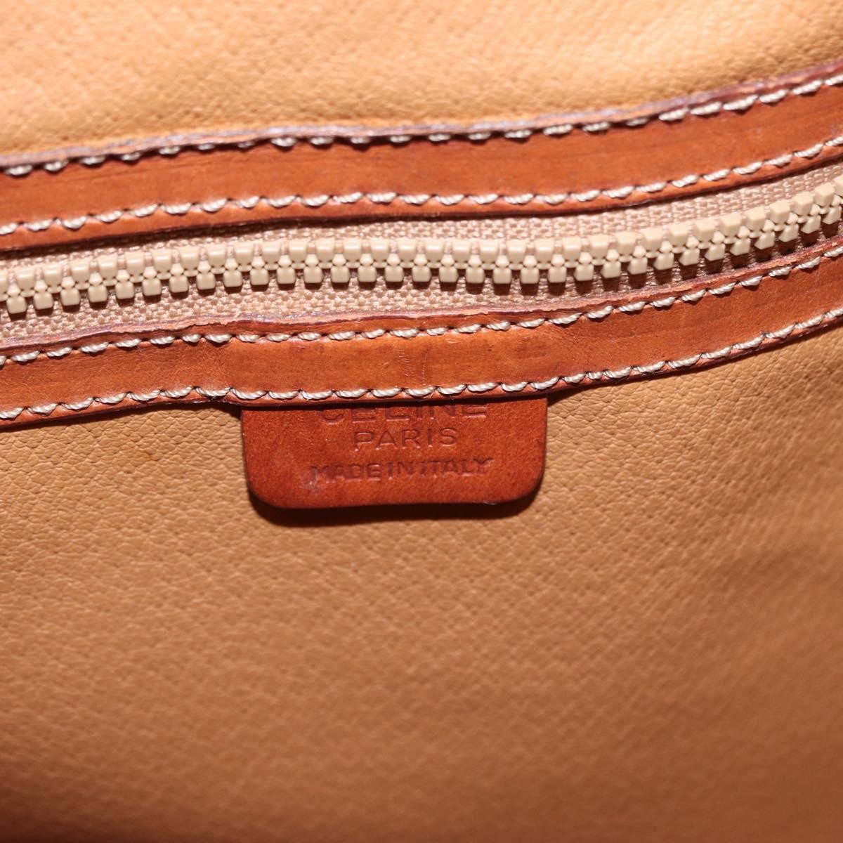 Celine CELINE Macadam Canvas Shoulder Bag PVC Leather 2way Brown Gold Authentic ka784