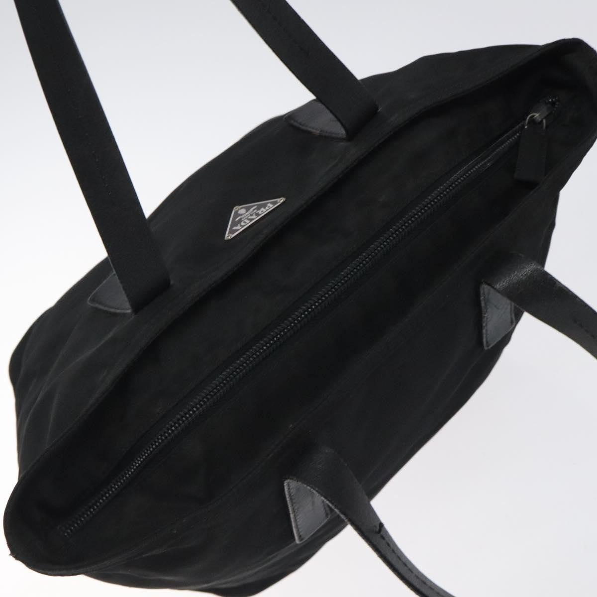 Prada PRADA Hand Bag Nylon Black Silver Authentic 118193