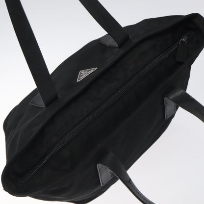 Prada PRADA Hand Bag Nylon Black Silver Authentic 118193