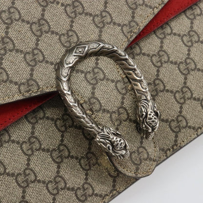 Gucci GUCCI GG Supreme Dionysus Chain Shoulder Bag PVC Beige Silver 400249 Authentic 165253