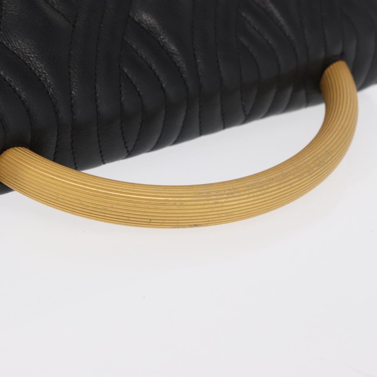 Fendi FENDI Hand Bag Leather Black Gold Authentic 169891