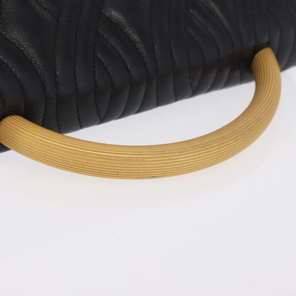 Fendi FENDI Hand Bag Leather Black Gold Authentic 169891