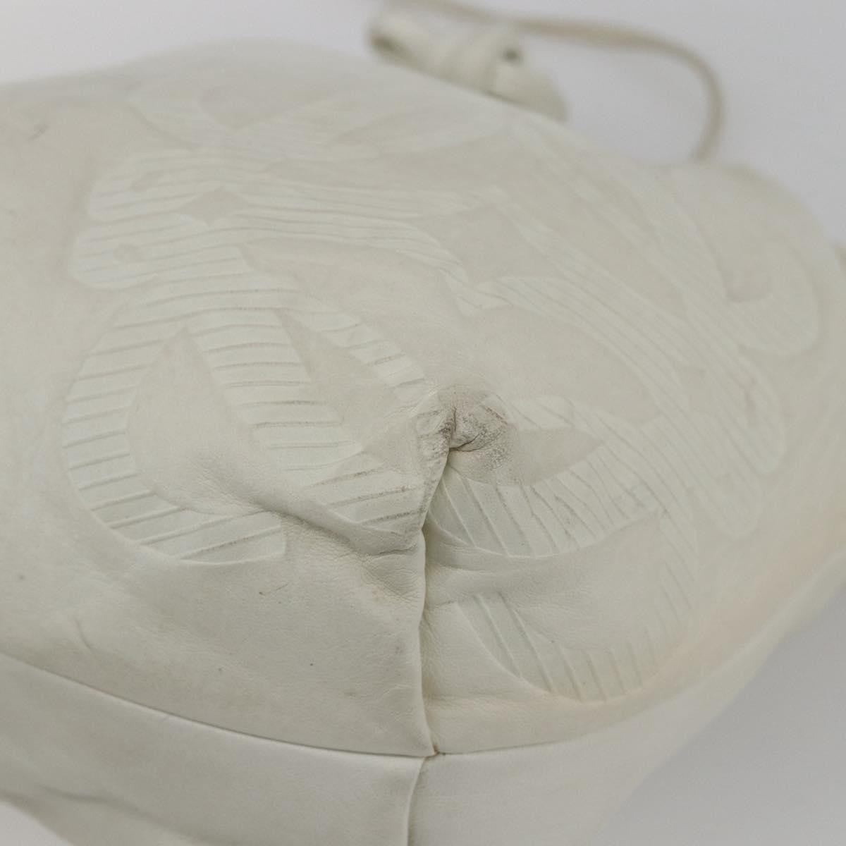 Loewe LOEWE Anagram Shoulder Bag Leather White Gold Authentic 162166
