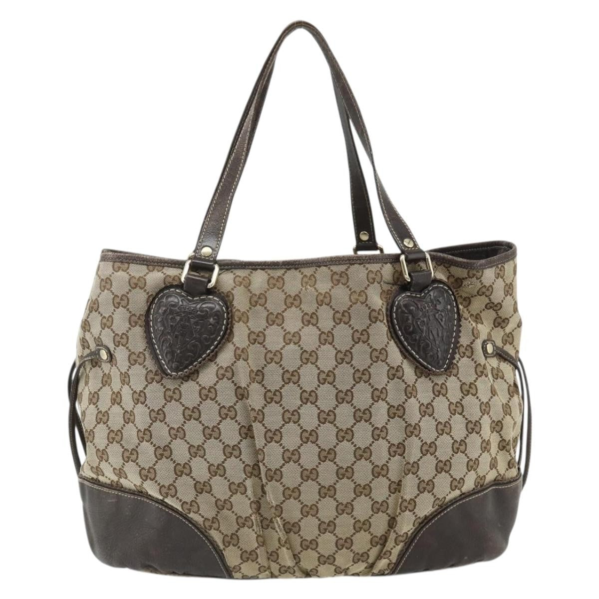 Gucci GUCCI GG Canvas Histeria Tote Bag Beige Gold 211954 Authentic 175958