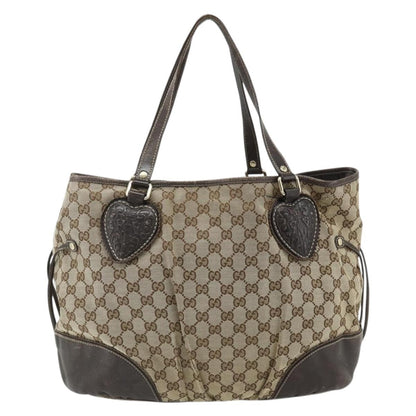 Gucci GUCCI GG Canvas Histeria Tote Bag Beige Gold 211954 Authentic 175958