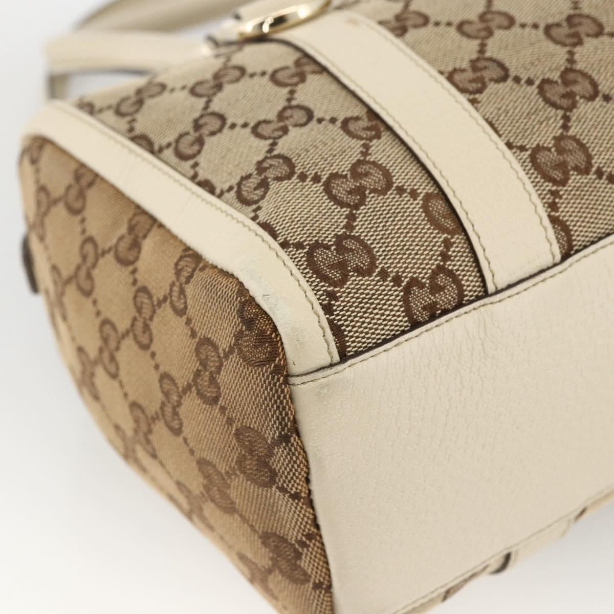 Gucci GUCCI GG Canvas Hand Bag Beige Gold 130942 Authentic BSZ194