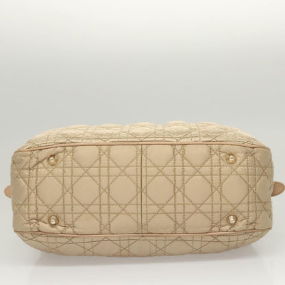 Dior Christian Dior Canage Hand Bag Nylon Beige Gold Authentic mr1376