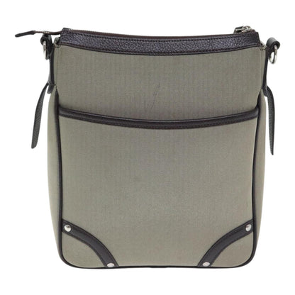 Burberry BURBERRY Nova Check Shoulder Bag Nylon Leather Gray Beige Silver Authentic 92799