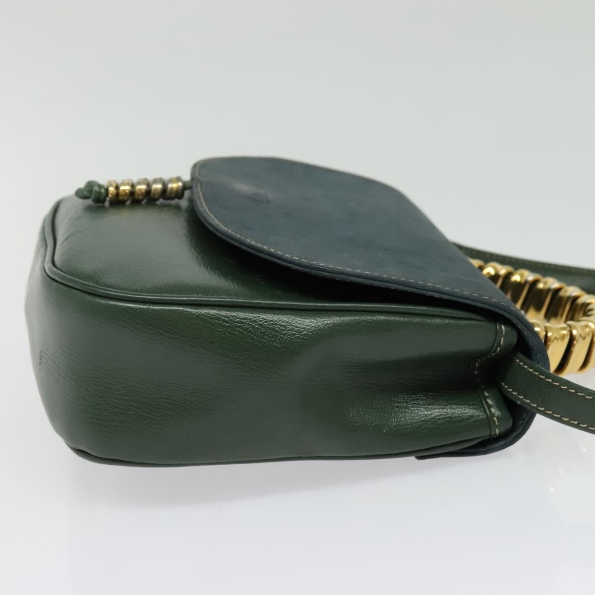 Loewe LOEWE Velazquez Hand Bag Leather 2way Green Gold Authentic ep10716