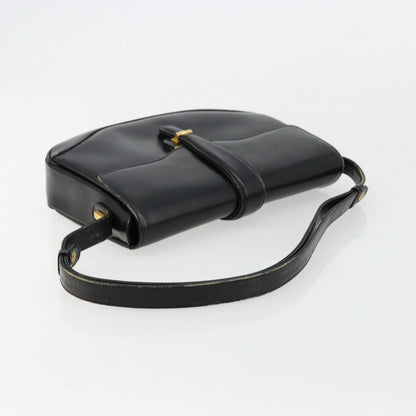 Gucci GUCCI Shoulder Bag Leather Black Gold Authentic 177992