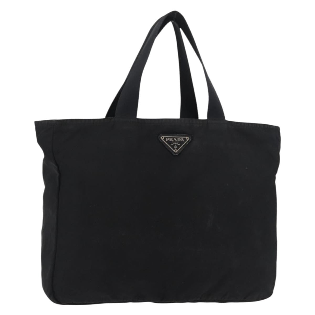 Prada PRADA Tote Bag Nylon Black Silver Authentic bs29615