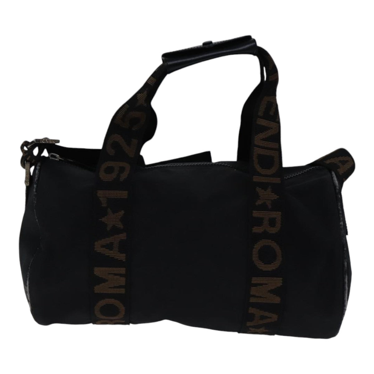 Fendi FENDI Boston Bag Nylon 2way Black Silver 2305 26420 098 Authentic bs17513